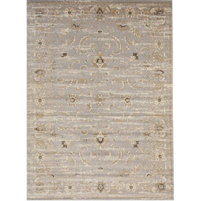 Floral Area Rug in Gray
