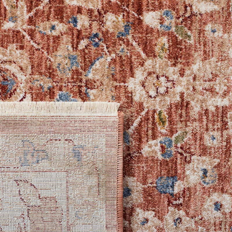 Tapis tissé à la machine, en polyester, beige / rouille clair Ralph Lauren Helena, Rectangle 9 pi 9 po x 13 pi
