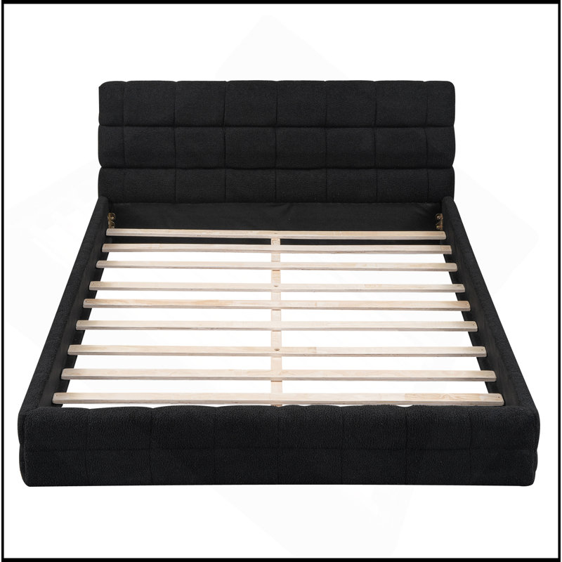 Grand lit plateforme tapissier Modern