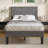 Aldora 2 Pack Gray Twin Upholstered Platform Bed Frame with Tufted Adjustable Headboard,Noise-Free Twin Size Bed with 8 Inch Under-Bed Storage-1513158492