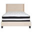 Lit plateforme tapissier avec matelas à ressorts ensachés Aluino-29332062-29332059