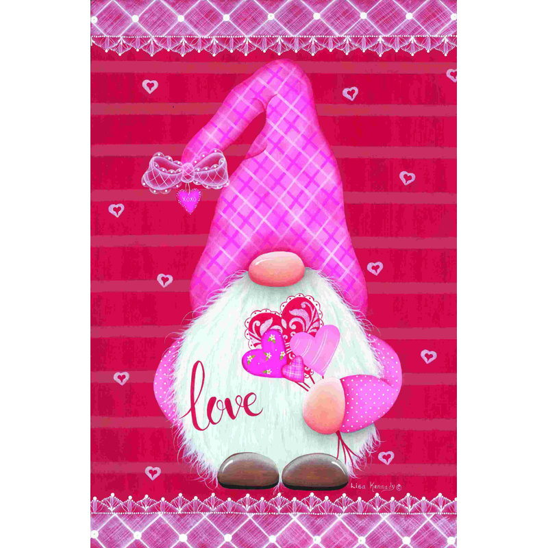 Gnome de la Saint-Valentin 2886531, H 48 po x l 32 po