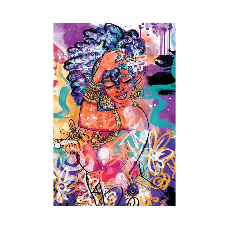 «Gold Flowers» par Justin Copeland, H 40 po x l 26 po x P 1,5 po, Toile tendue
