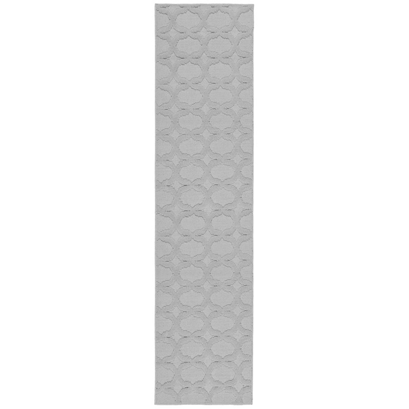 Togut Non-Slip Polypropylene Silver Area Rug, Runner 3' x 8'