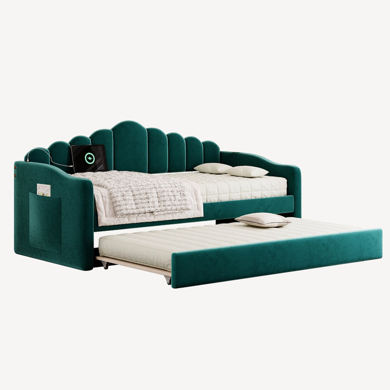 Telma Upholstered Daybed, Green