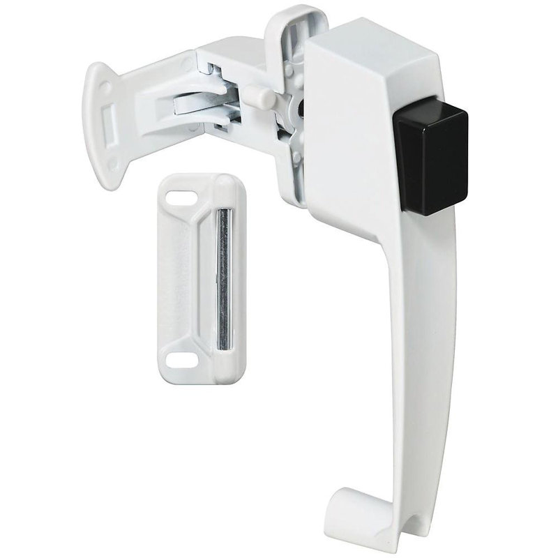 Loquet à bouton-poussoir sans clé, Blanc, H 2 po x l 4,5 po x P 9,25 po