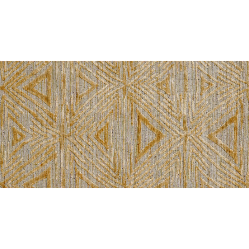 Hand Knotted Geometric Area Rug in Gray