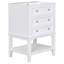 Meuble-lavabo 24 po avec lavabo, armoire de rangement avec tiroir et tablette ouverte, structure en bois massif, blanc