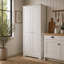 Garde-manger en pin massif, armoire de rangement blanche avec tablettes réglables, grand rangement autoportant pour garde-manger, buanderie ou garage-1500240503