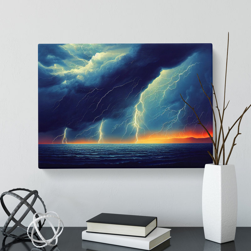 Lush Ocean Thunderstorm - Wrapped Canvas, 40cm H x 60cm W x 3cm D