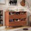 Mid-Century Record Player Stand with Vinyl Storage, Large Media Cabinet with Drawers for Living Room