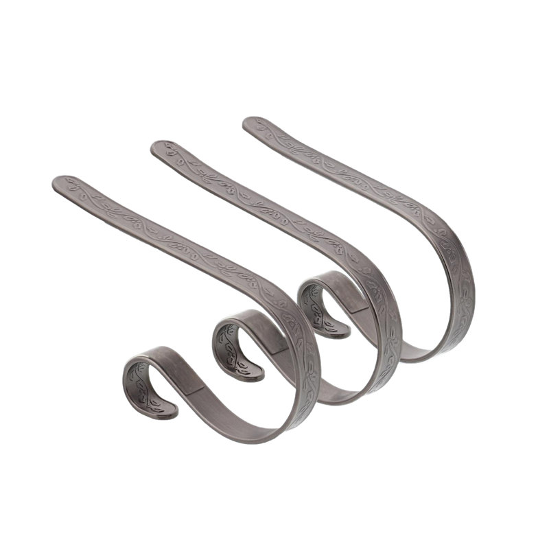 Mantleclip Stocking Holder, Antique Pewter