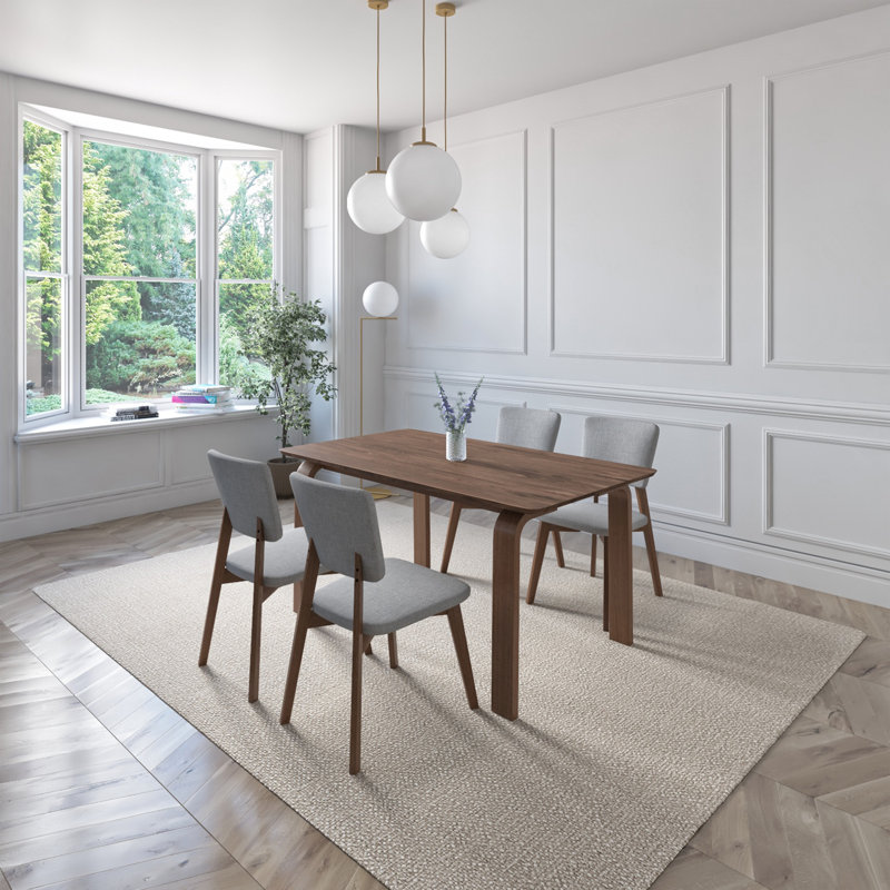 Princeton Indoor Walnut and Wood Dining Table, Brown