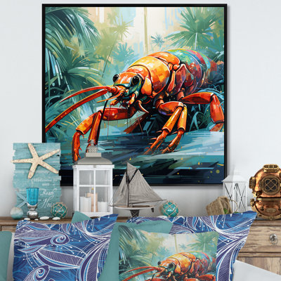 «Tropical Red Lobster 1 - Coastal Animal», art mural