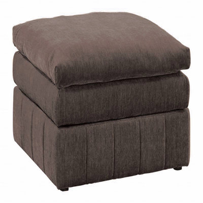 Contemporary Style Fabric Upholstered Ottoman, 1Pc