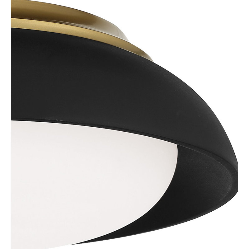 Acrylic LED Flush Mount, Coal/Gold, 5.38'' H x 15'' W x 15'' D
