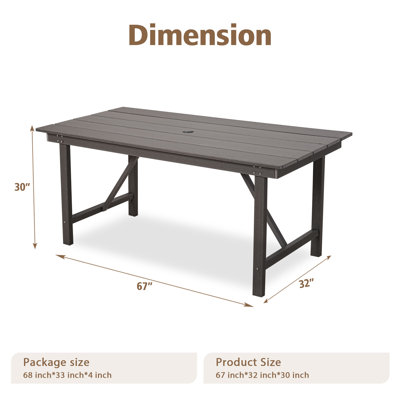  Hdpe Plastic Patio Outdoor Dining Table