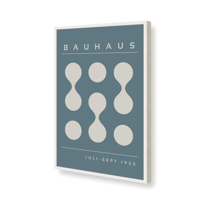 Impression de tempête Bauhaus Flow II bleu, Reproduction encadrée sans passe-partout, Blanc opaque, H 21 po x l 17 po