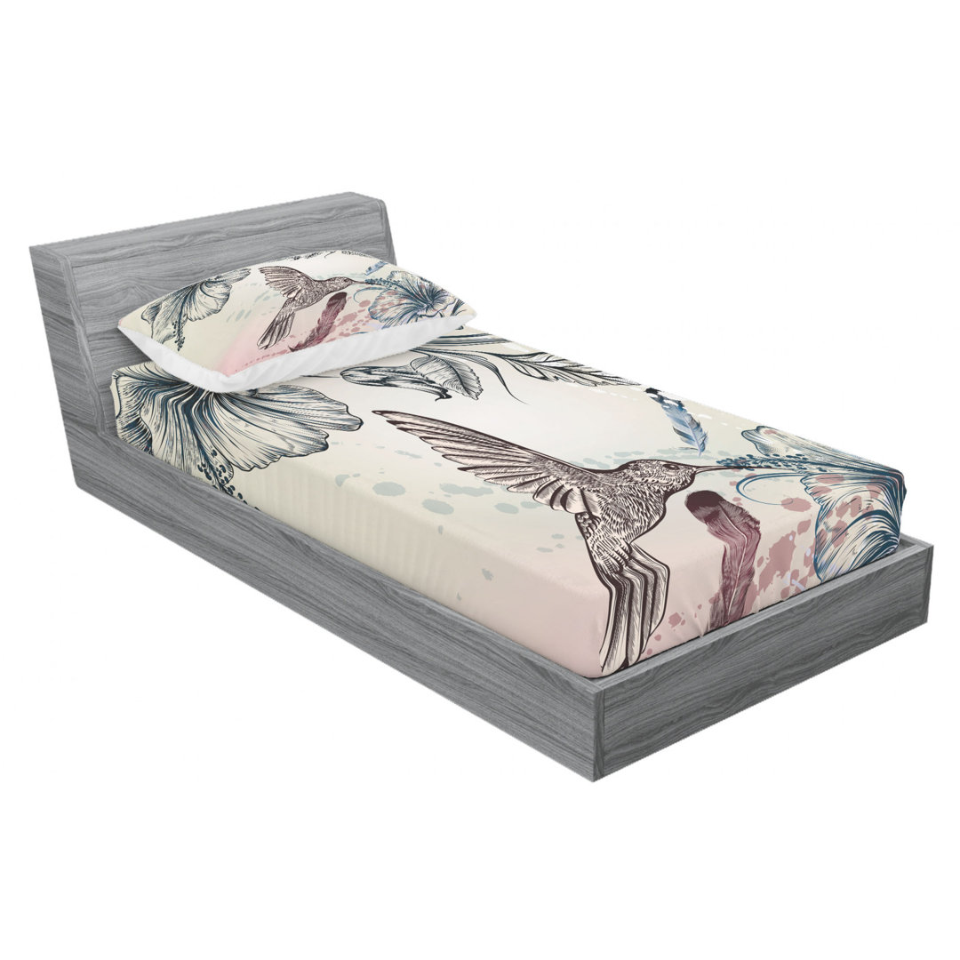Hummingbird Microfiber Sheet Set Ambesonne 