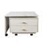 Table basse extensible avec rangement, table de salon réversible à 2 tiroirs et à 6 roulettes, blanc