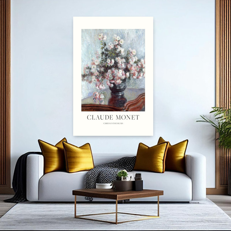 Art contemporain contemporain, art floral de chrysanthème contemporain, H 60 po x l 40 po