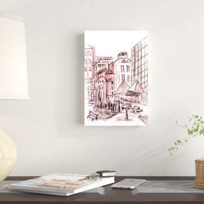 " Pink Cityscape " Painting Print