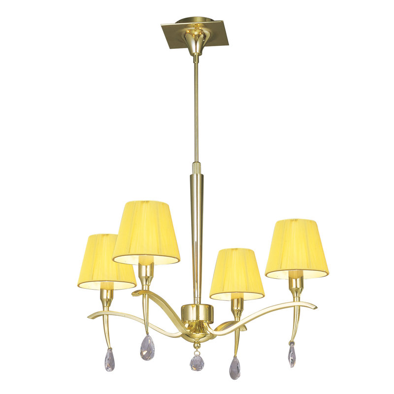 Quade 4 - Light Shaded Chandelier, Polished Brass