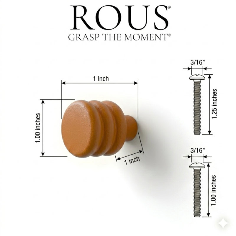 ROUS Hardware Mid-Century Modern Honey Comb Knob, Copper (Brown)