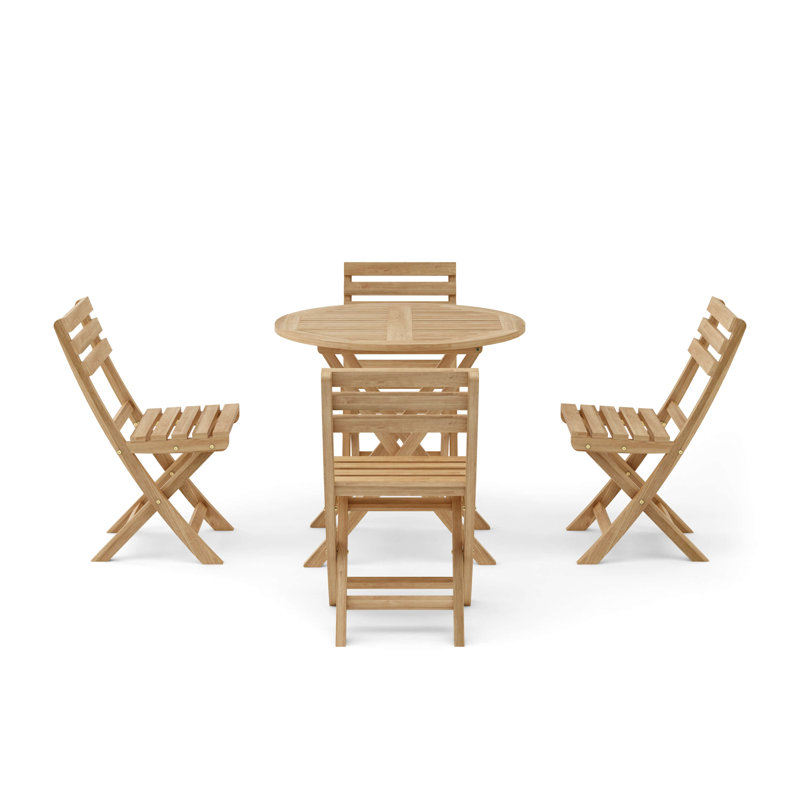 Chester Outdoor 5 - Piece Teak Bistro Set