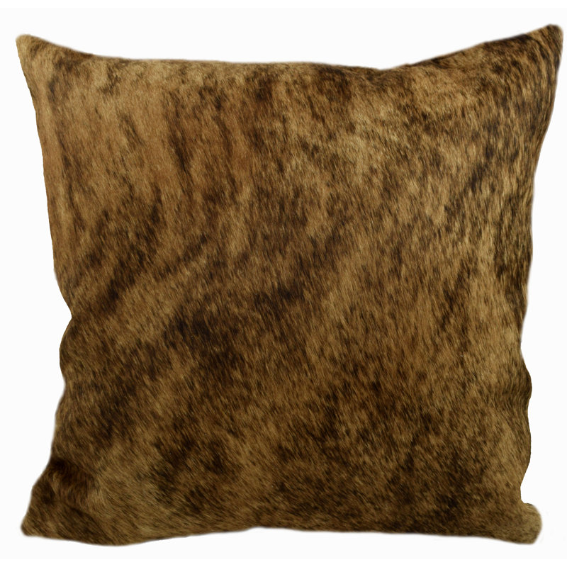 Animal Print Leather/Suede Reversible Throw Pillow