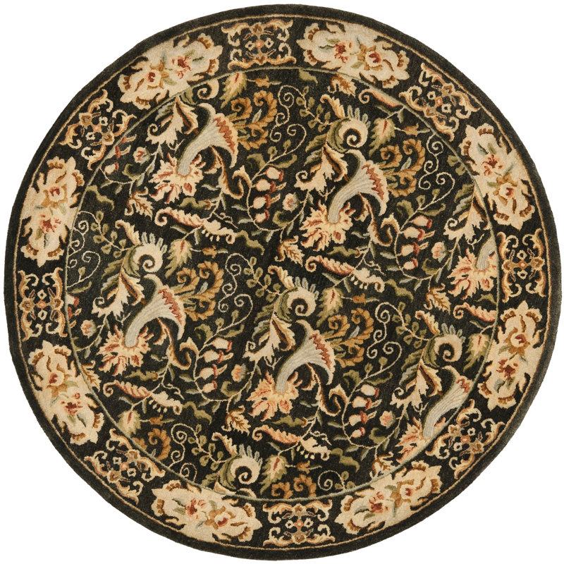 Molter Bergama Hand Tufted Wool Oriental Rug, Round 6'