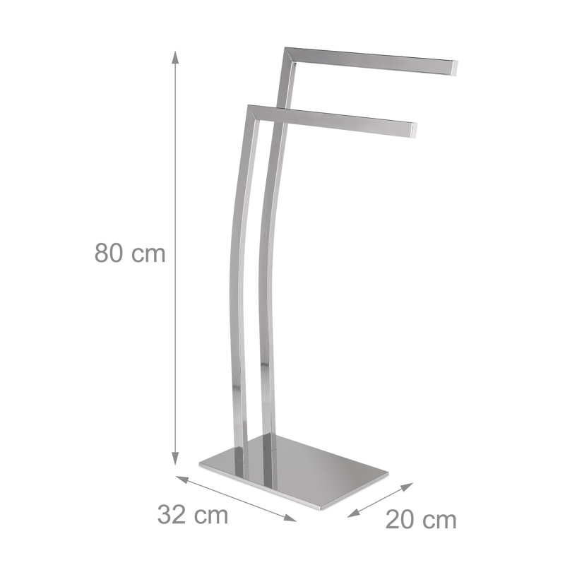 Krebs 2 Freestanding Towel Stand, Matt brushed nickel