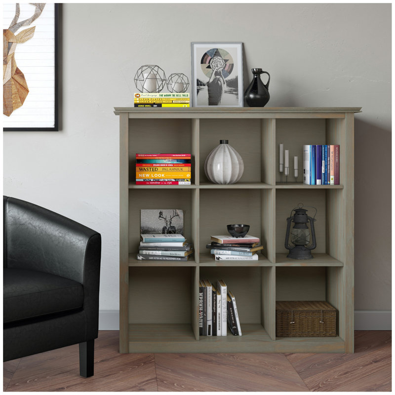 Artisan - 9 Cube Bookcase And Storage Unit - Distressed Grey, Light Brown
