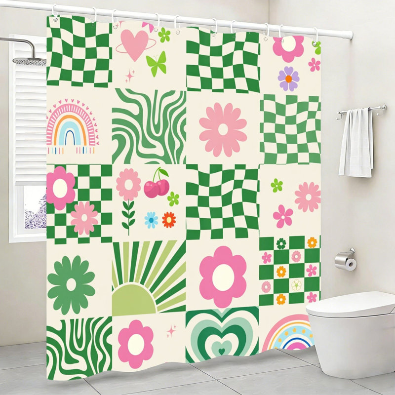 Rideau de douche Retro Check