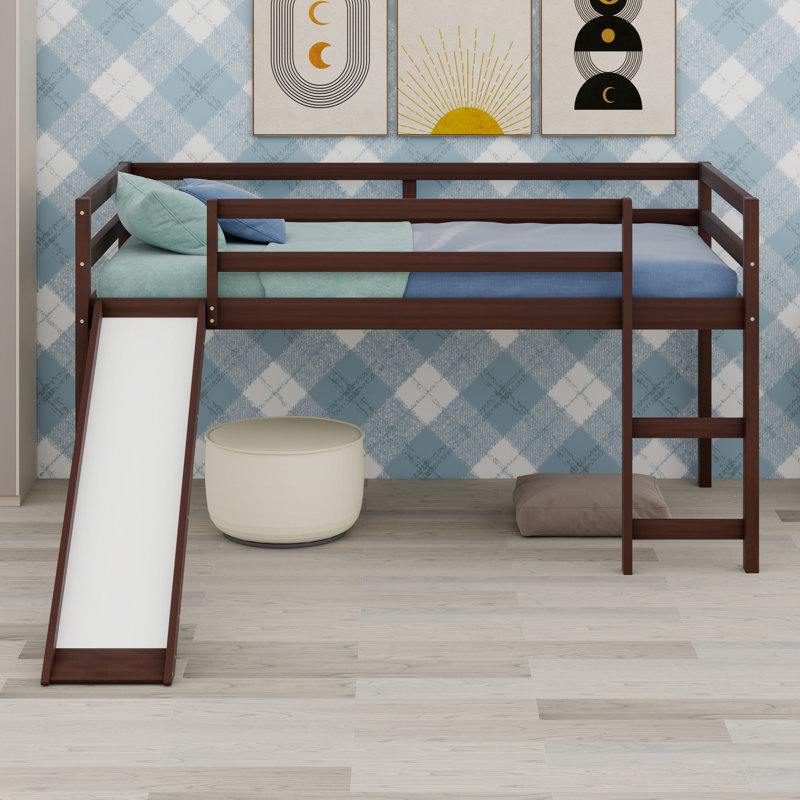 Multifunctional Loft Bed, Includes Slide, Espresso