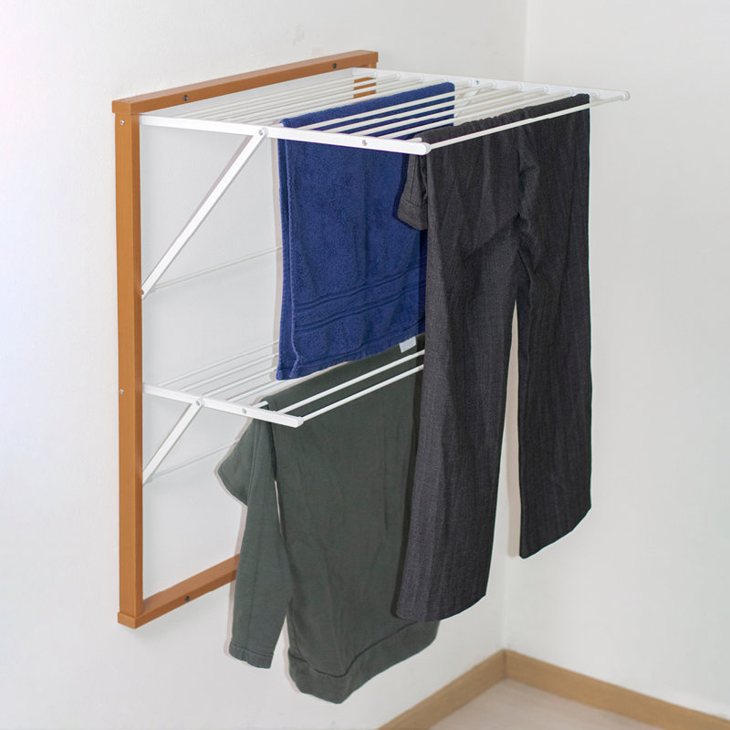 Wood Foldable X-Frame Drying Rack, Cherry