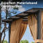 Pergola d'extérieur 8 pi x 10 pi avec rideaux en polycarbonate mural toutes saisons