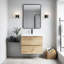 Meuble-lavabo suspendu de 61 cm (24 po), armoire en mélamine de bois avec lavabo intégré en résine et carbonate de calcium-503840788
