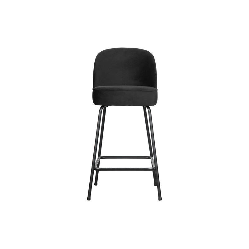 Vogue Upholstered Counter Stool with Metal Frame, Black