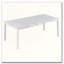 Ensemble de salle à manger extensible 6 pièces avec banc et pieds sculptés (blanc délavé) 6 pièces-438233134