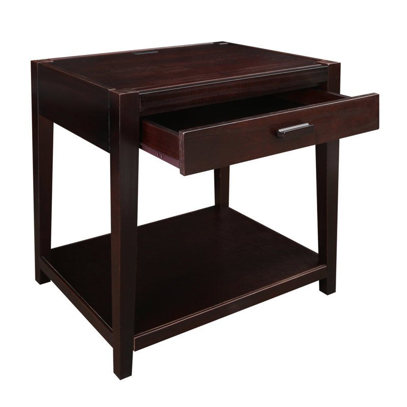 Hemby 24'' W Solid Wood Nightstand, Espresso