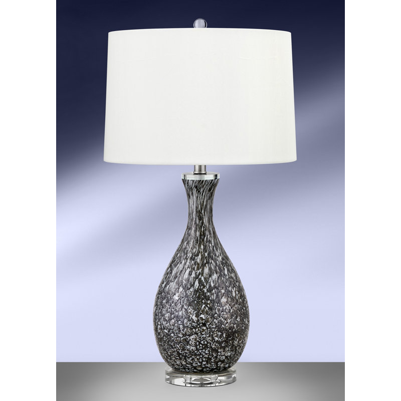 Cinisello 30" Charcoal Grey and Light Grey Table Lamp with USB Port