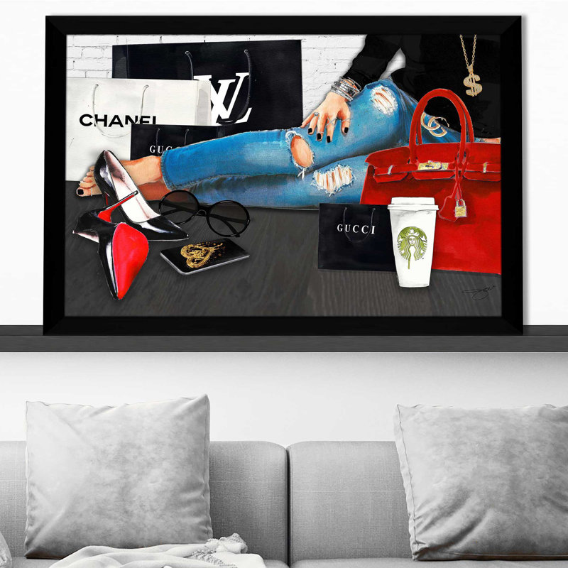 Free To Shop (Horizontal) par By Jodi - impression, Cadre noir, H 33,5 po x l 49,5 po x P 1 po