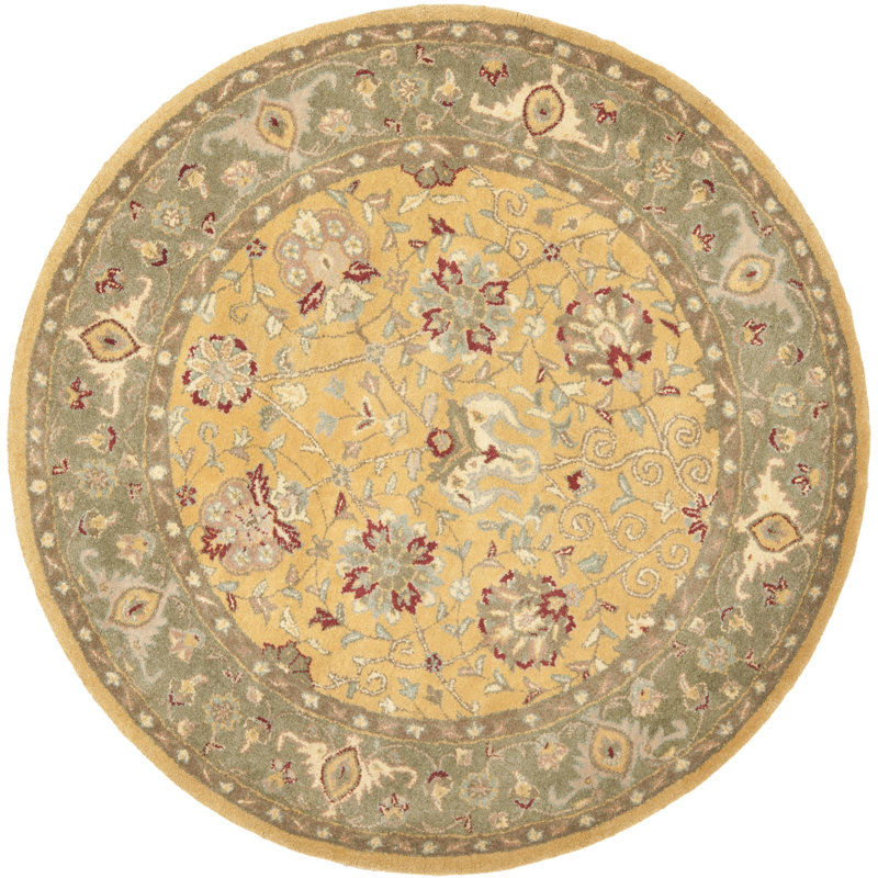 Tapis oriental en laine touffeté à la main Dunbar, Rond 8 pi