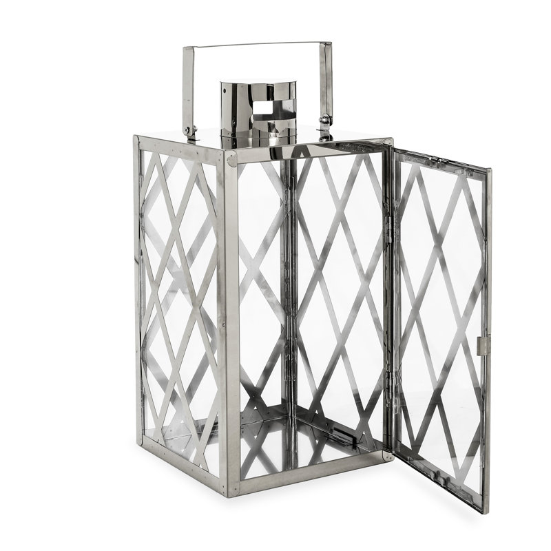 14'' H Floor Lantern, Silver