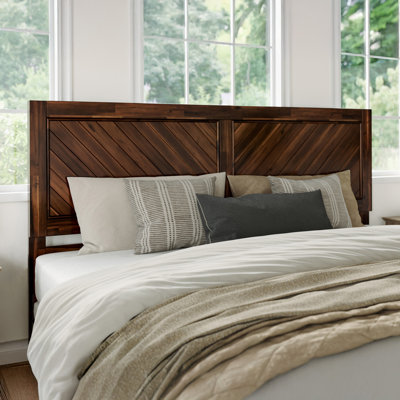 Emmitte Solid Wood Rustic Chevron Headboard