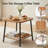 2-Person Outdoor Patio High Back Conversation Set with Wood-Grain Coffee Table & Cushions