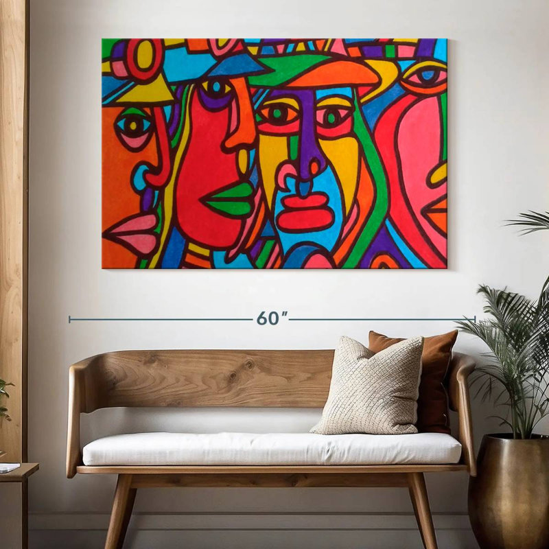 Leisha Chilean Faces, 34" H x 51" W