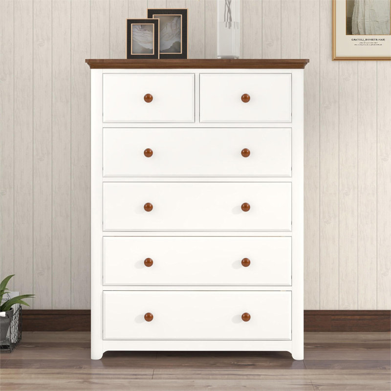 Vergilica 35'' W 6 - Drawer Dresser, White