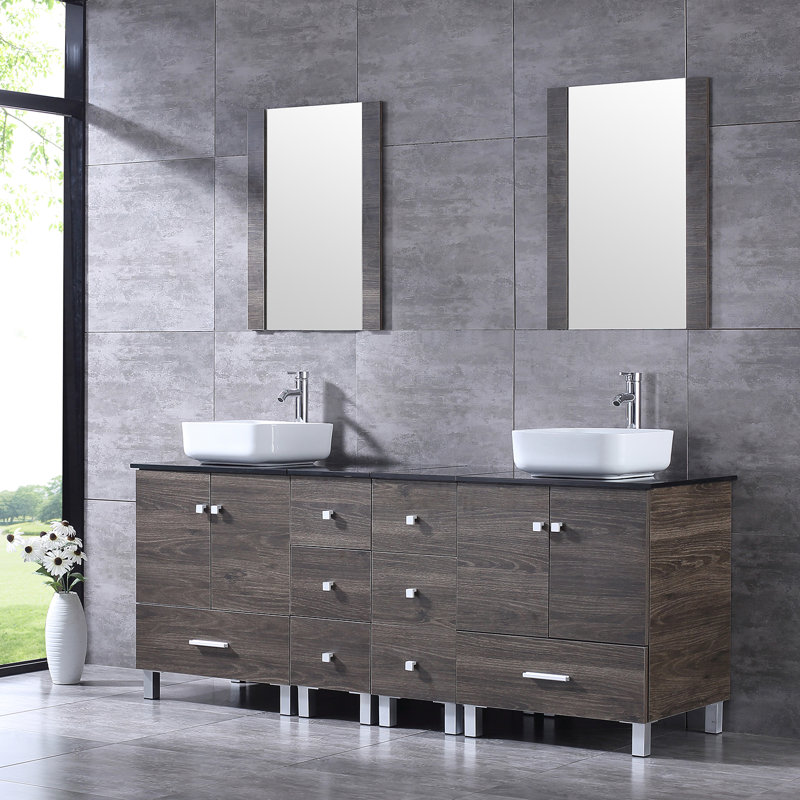 Ensemble de meuble-lavabo double l 62,4 "avec miroir